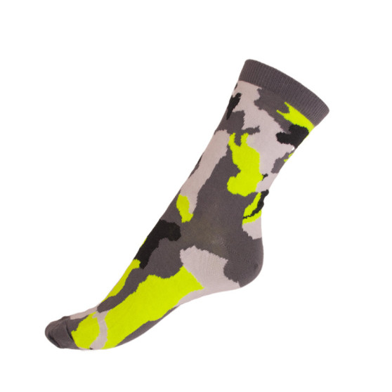 Ponožky Styx crazy fosforově zelený maskáč (H331)