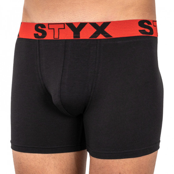 Pánské boxerky Styx long sportovní guma černé (U964)