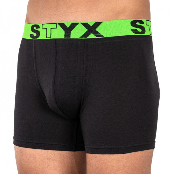 Pánské boxerky Styx long sportovní guma černé (U965)