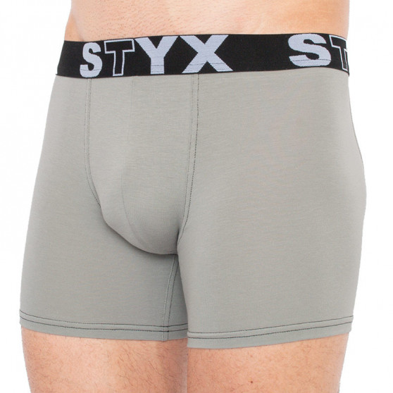 Pánské boxerky Styx long sportovní guma světle šedé (U1062)