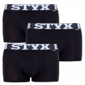 3PACK pánské boxerky Styx bambusové sportovní guma černé (V9606060)
