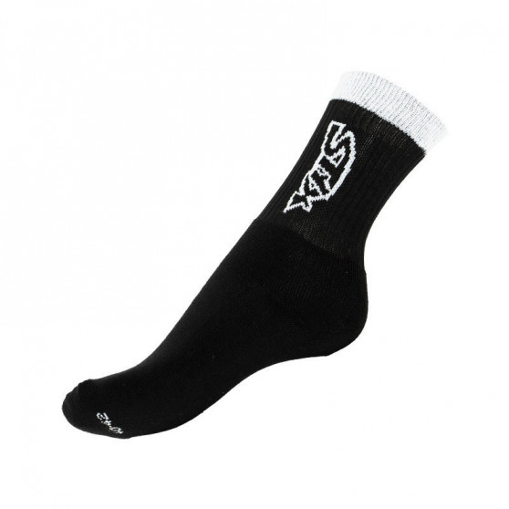 5PACK ponožky Styx vysoké černé s bílým nápisem (H26262626262) 