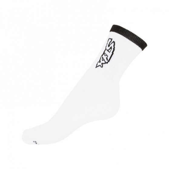 5PACK ponožky Styx vysoké bílé s černým nápisem (H26161616161)