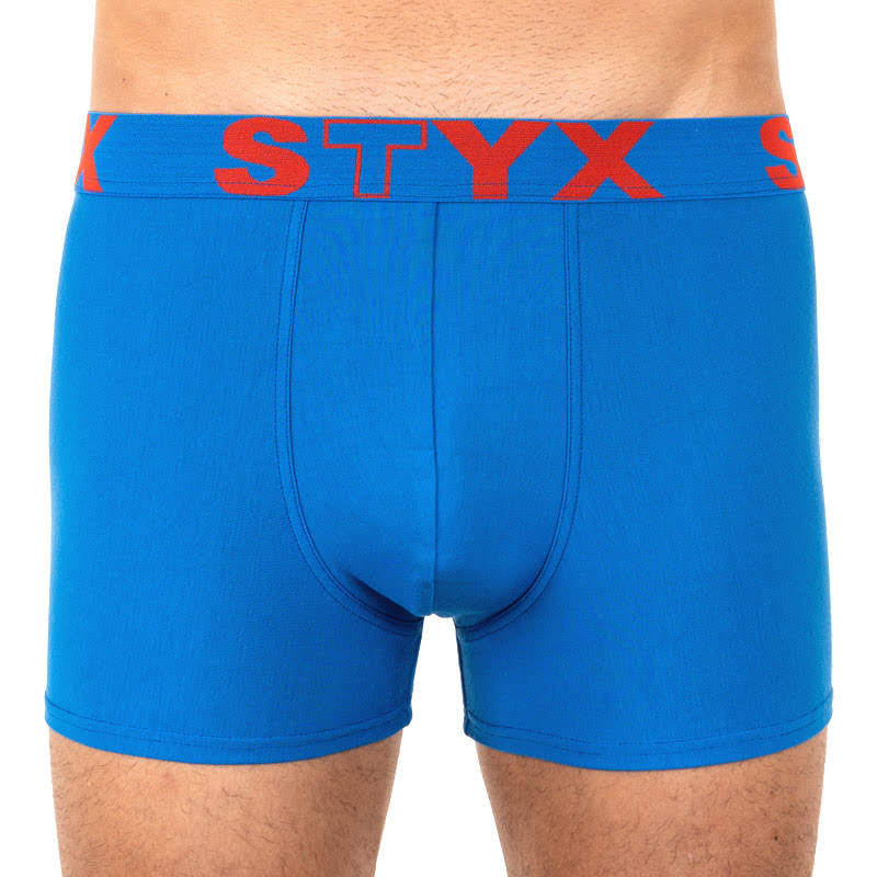 Levně Pánské boxerky Styx sportovní guma nadrozměr modré (R967) 3XL