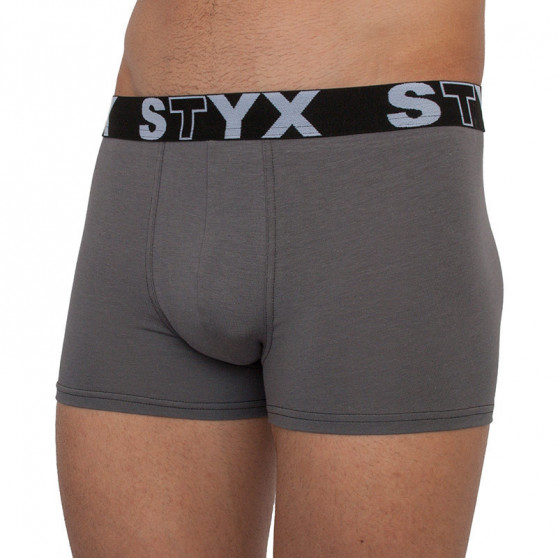 Pánské boxerky Styx sportovní guma nadrozměr tmavě šedé (R1063)