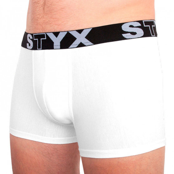 3PACK pánské boxerky Styx sportovní guma nadrozměr bílé (R10616161)