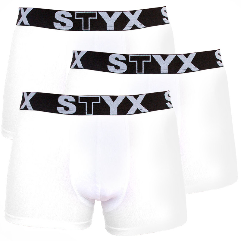 3PACK pánské boxerky Styx sportovní guma nadrozměr bílé (R10616161) 4XL