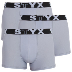 3PACK pánské boxerky Styx sportovní guma nadrozměr šedé (R10676767)