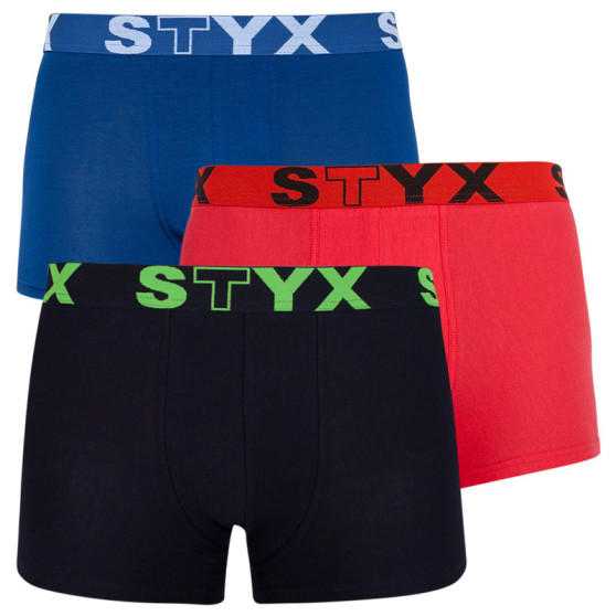 3PACK pánské boxerky Styx sportovní guma vícebarevné (G9626864)