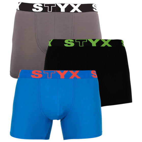 3PACK pánské boxerky Styx long sportovní guma vícebarevné (U9626763)