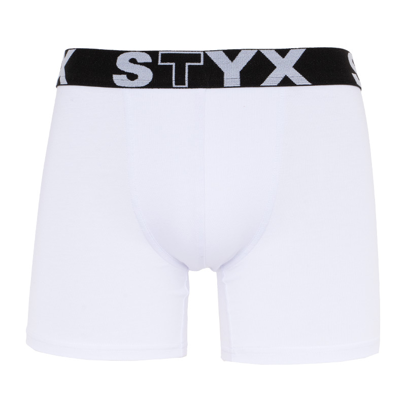 Levně Pánské boxerky Styx long sportovní guma bílé (U1061) M