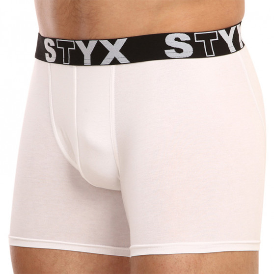 Pánské boxerky Styx long sportovní guma bílé (U1061)
