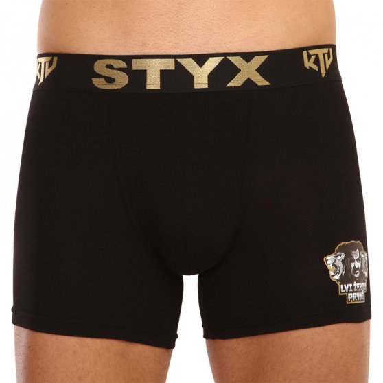 Pánské boxerky Styx / KTV long sportovní guma černé - černá guma (UTCL960)