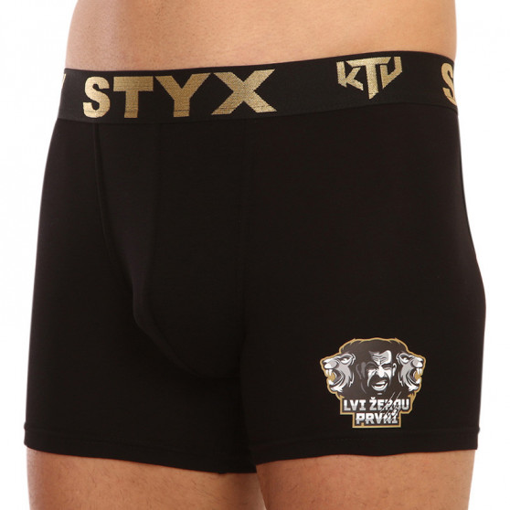 Pánské boxerky Styx / KTV long sportovní guma černé - černá guma (UTCL960)