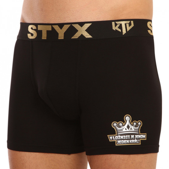 Pánské boxerky Styx / KTV long sportovní guma černé - černá guma (UTCK960)