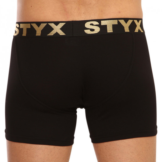 Pánské boxerky Styx / KTV long sportovní guma černé - černá guma (UTCK960)