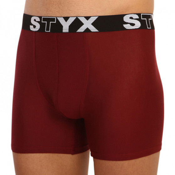 Pánské boxerky Styx long sportovní guma vínové (U1060)
