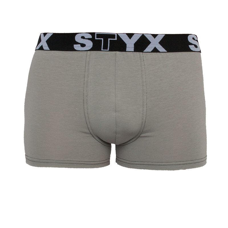 Levně Pánské boxerky Styx sportovní guma světle šedé (G1062) S