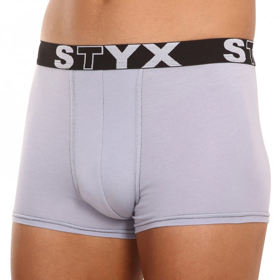Pánské boxerky Styx sportovní guma světle šedé (G1062)
