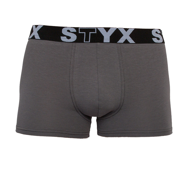 Levně Pánské boxerky Styx sportovní guma tmavě šedé (G1063) L
