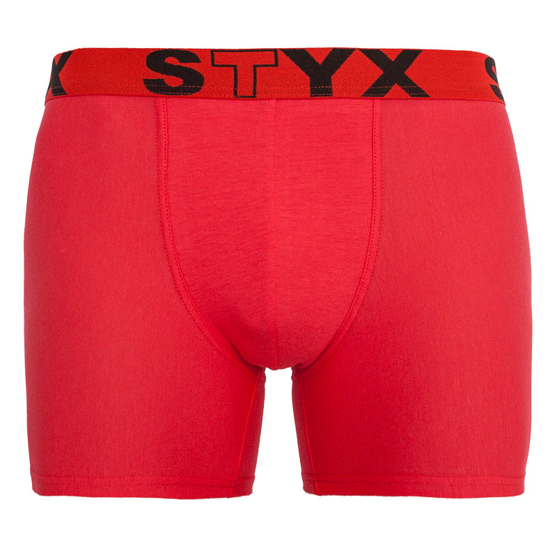 Levně Pánské boxerky Styx long sportovní guma červené (U1064) L