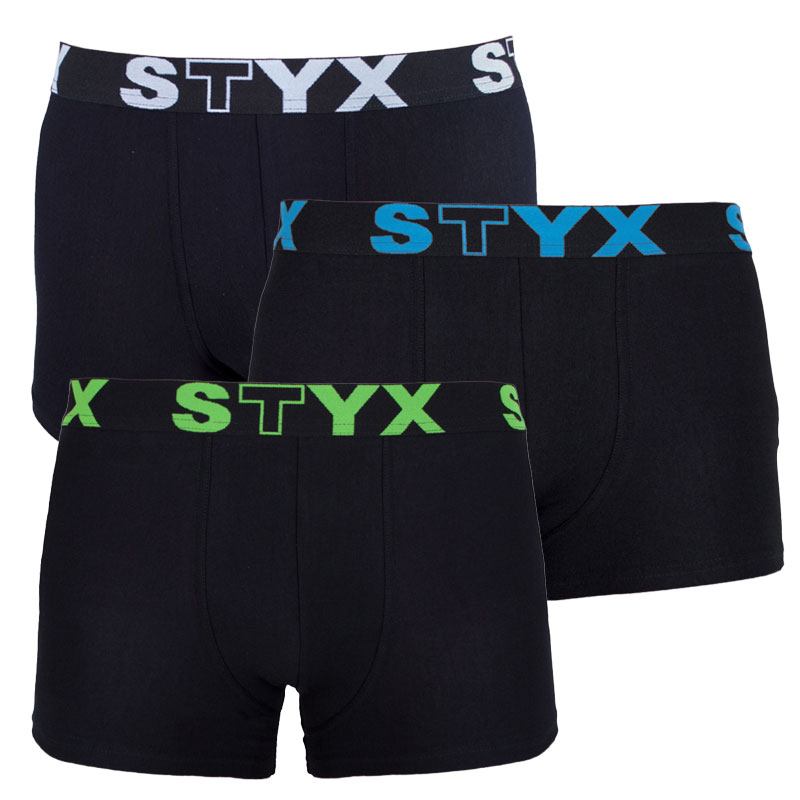 3PACK pánské boxerky Styx sportovní guma vícebarevné (G9606162) XXL