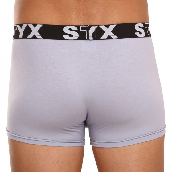 3PACK pánské boxerky Styx sportovní guma šedé (G10676767)