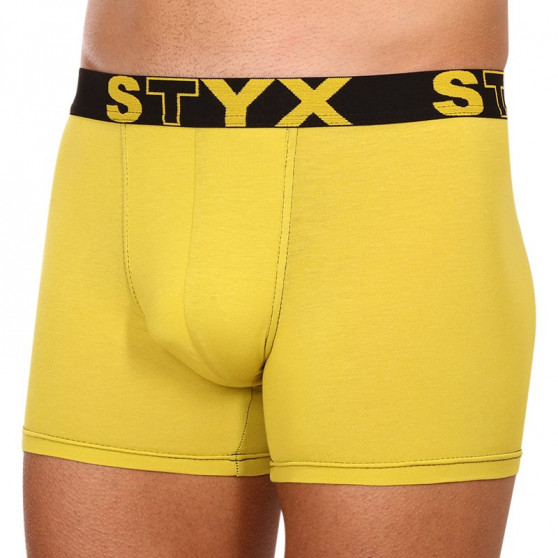 Pánské boxerky Styx long sportovní guma zelenožluté (U1065)