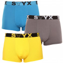 3PACK pánské boxerky Styx sportovní guma vícebarevné (G9696863)