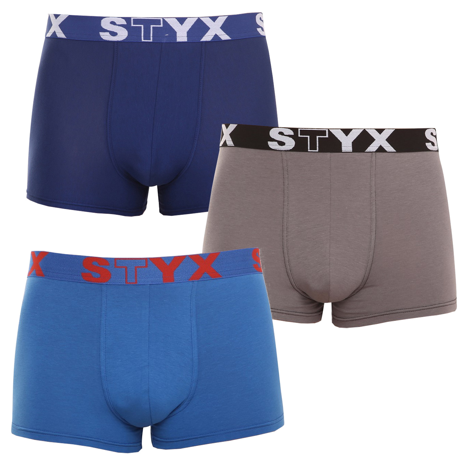 3PACK pánské boxerky Styx sportovní guma vícebarevné (G9676863) M