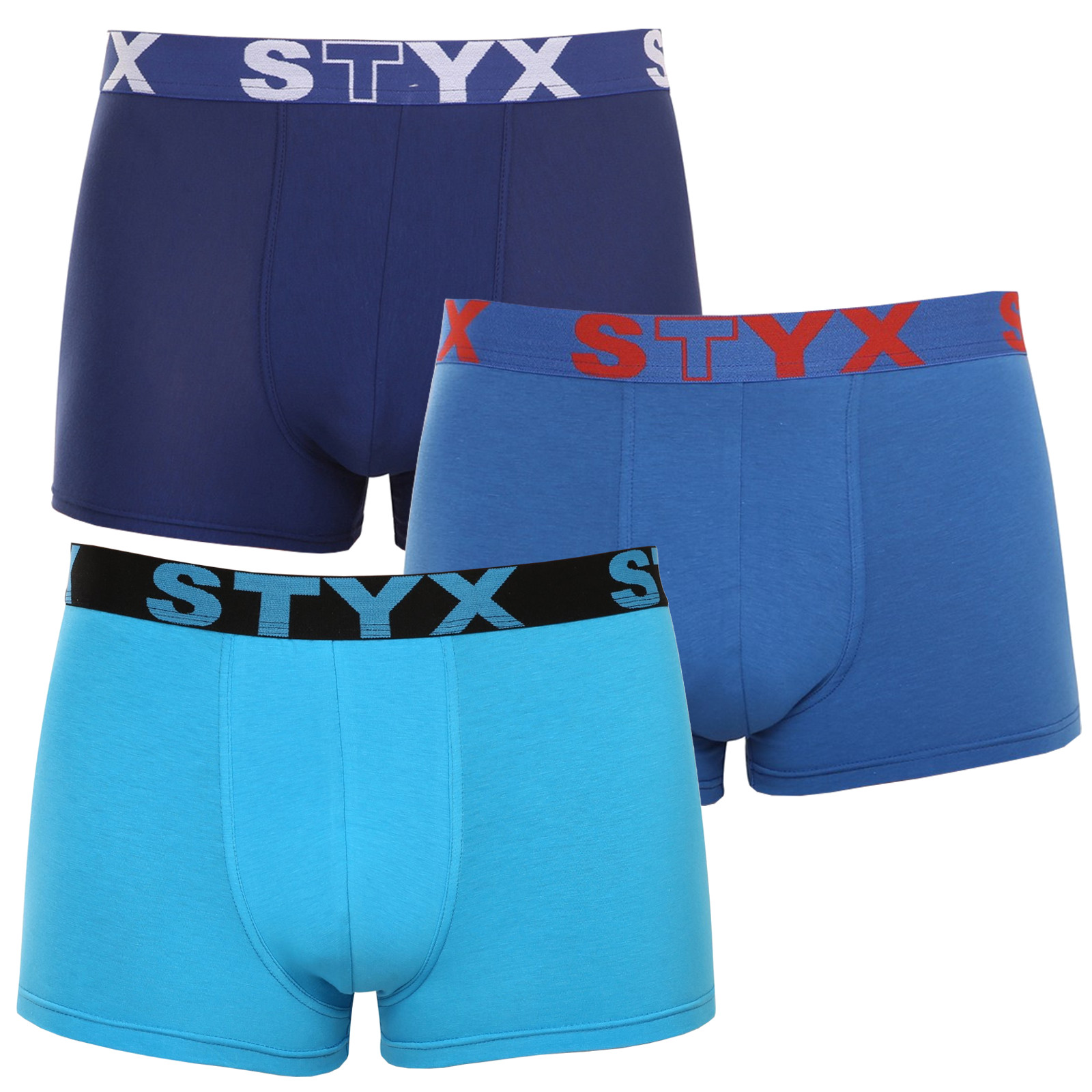 3PACK pánské boxerky Styx sportovní guma modré (3G96789) S