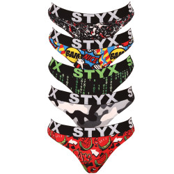 5PACK Dámská tanga Styx art sportovní guma vícebarevné (5IT8502379)