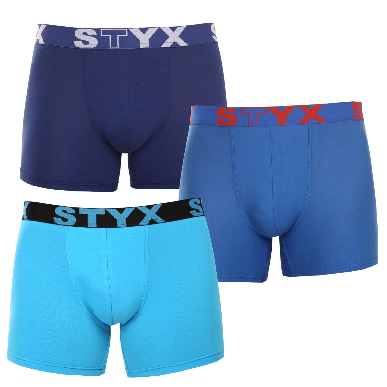 3PACK pánské boxerky Styx long sportovní guma vícebarevné (3U96789) M