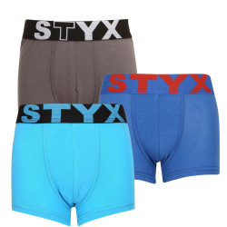 3PACK Dětské boxerky Styx sportovní guma vícebarevné (3GJ96739)