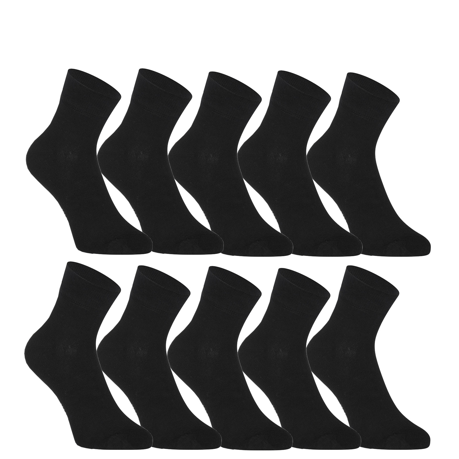 Levně 10PACK ponožky Styx kotníkové bambusové černé (10HBK960) L