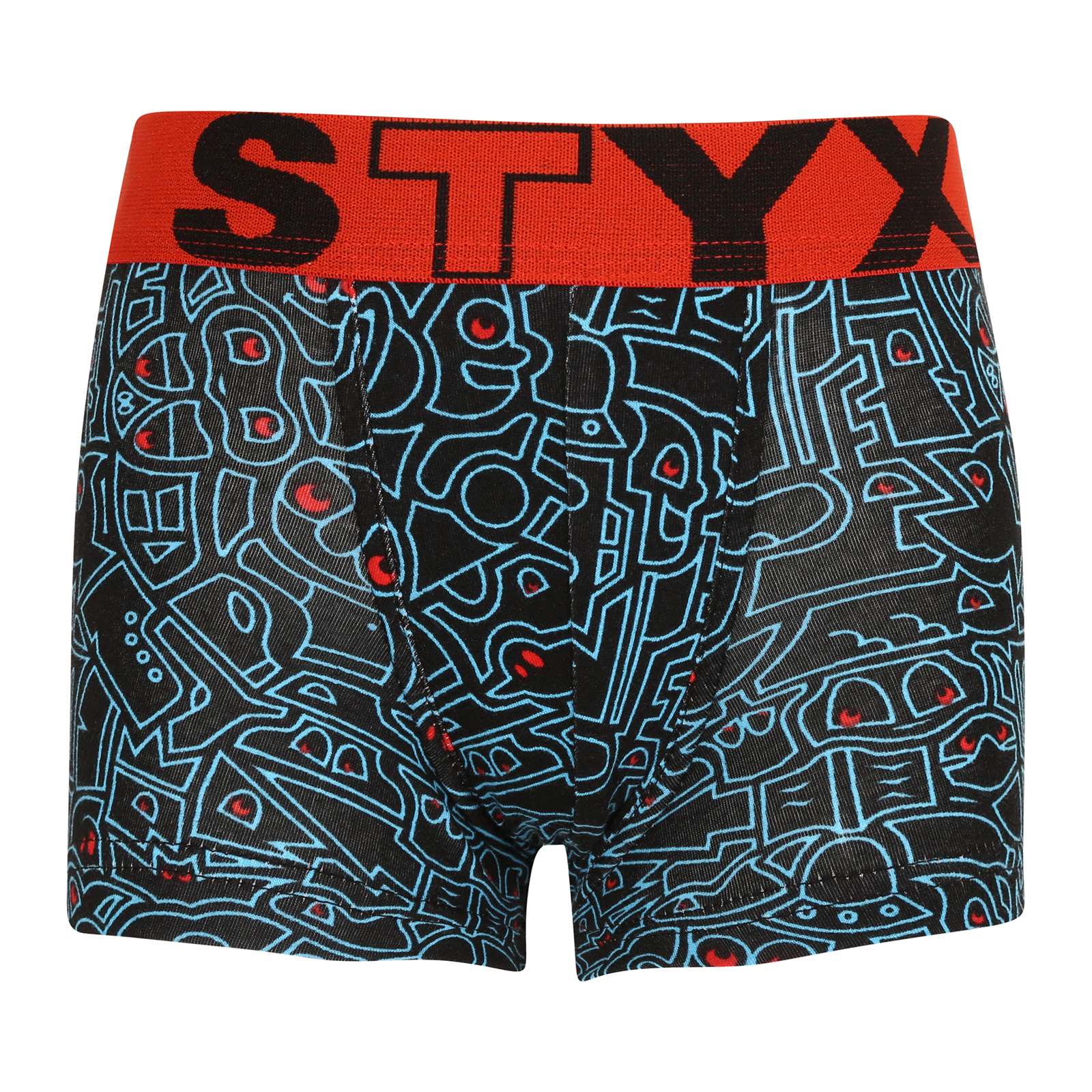 Levně Dětské boxerky Styx art sportovní guma doodle (GJ1256) 12-14 let