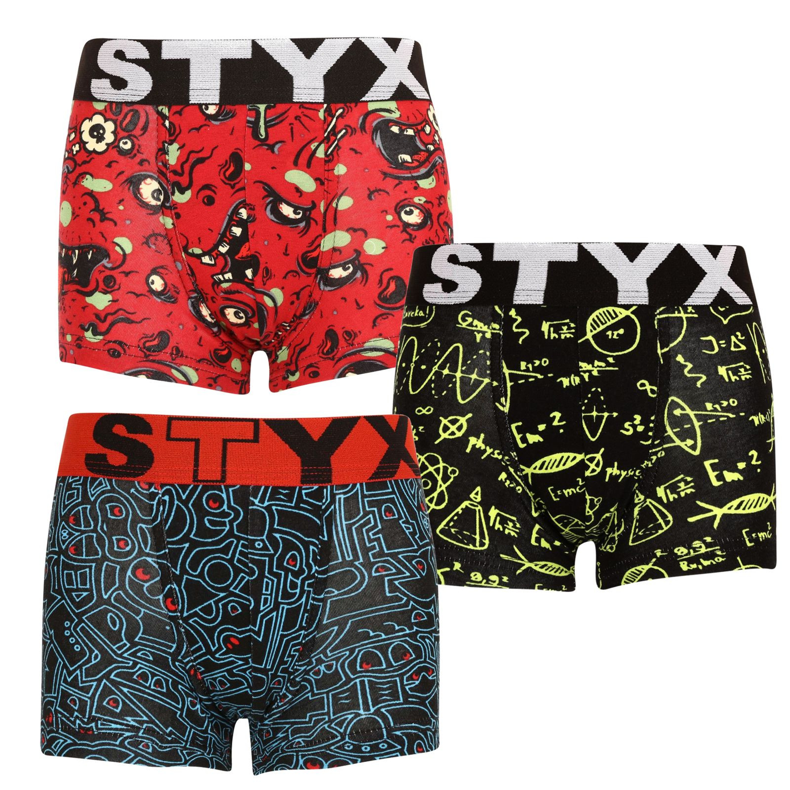 Levně 3PACK dětské boxerky Styx art sportovní guma vícebarevné (3GJ12612) 4-5 let