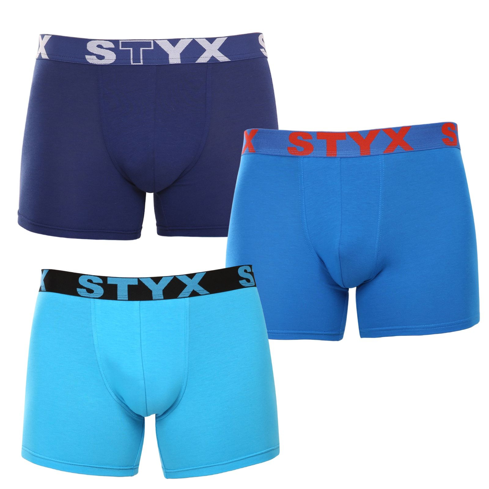 3PACK pánské boxerky Styx sportovní guma nadrozměr modré (3R96879) 5XL
