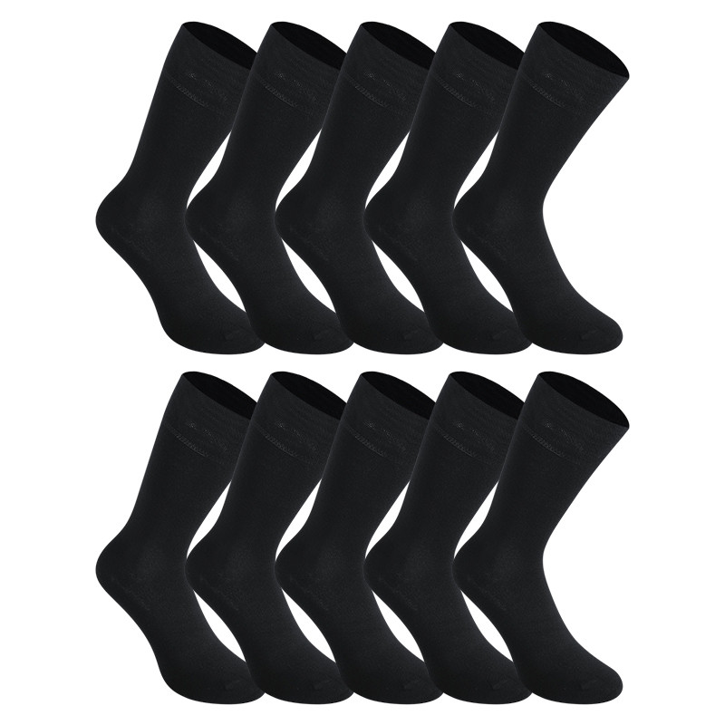 Levně 10PACK ponožky Styx vysoké bambusové černé (10HB960) XL