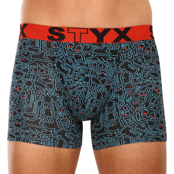 3PACK pánské boxerky Styx long art sportovní guma vícebarevné (3U12672)