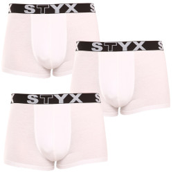 3PACK pánské boxerky Styx sportovní guma bílé (3G1061)