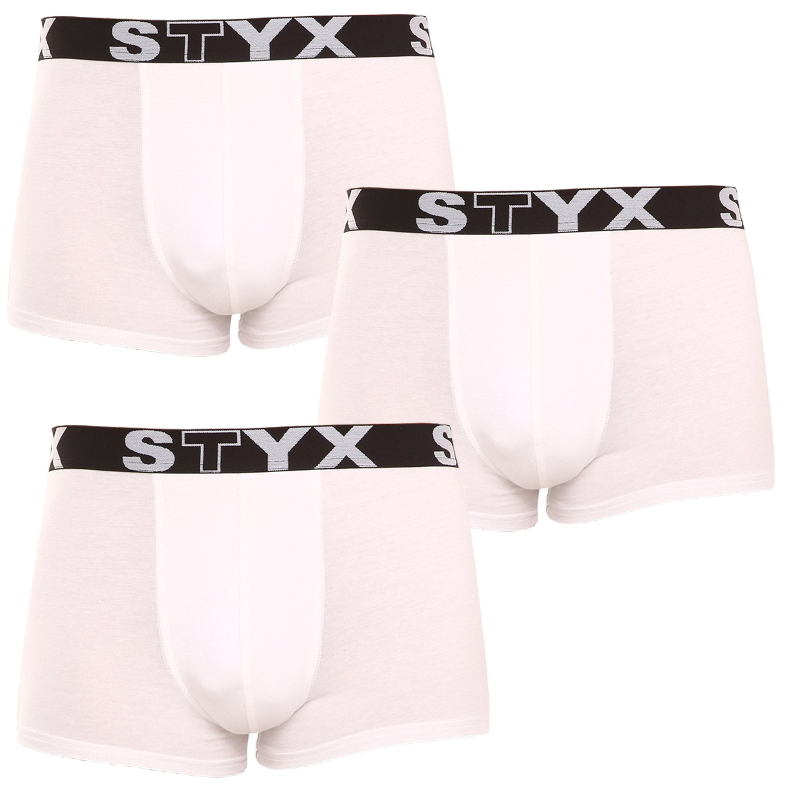 3PACK pánské boxerky Styx sportovní guma bílé (3G1061) XXL