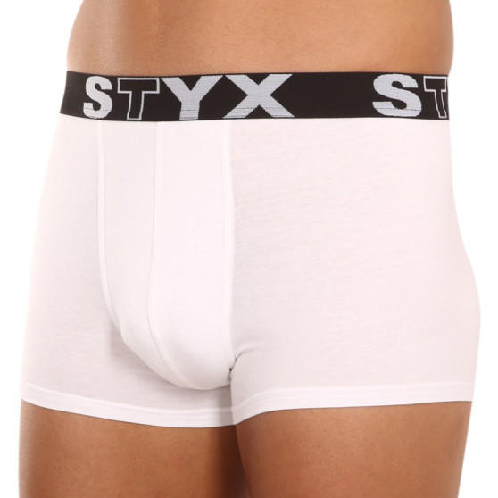 3PACK pánské boxerky Styx sportovní guma bílé (3G1061)
