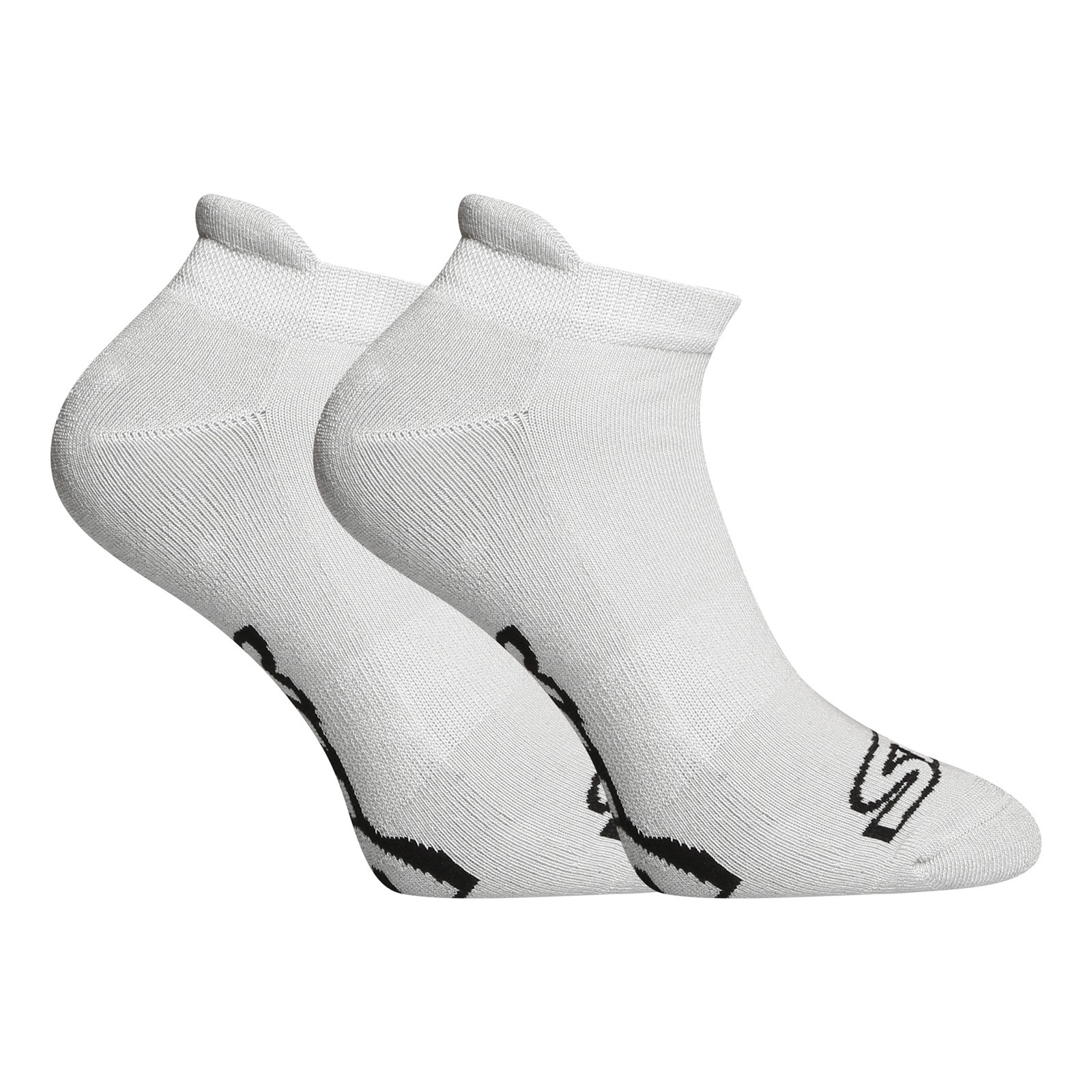 Levně Ponožky Styx nízké šedé s černým logem (HN1062) S