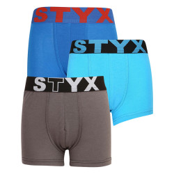 3PACK Dětské boxerky Styx sportovní guma vícebarevné (3GJ10379)