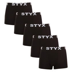 5PACK pánské boxerky Styx sportovní guma černé (5G960)