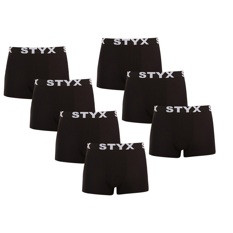 7PACK pánské boxerky Styx sportovní guma černé (7G960) M