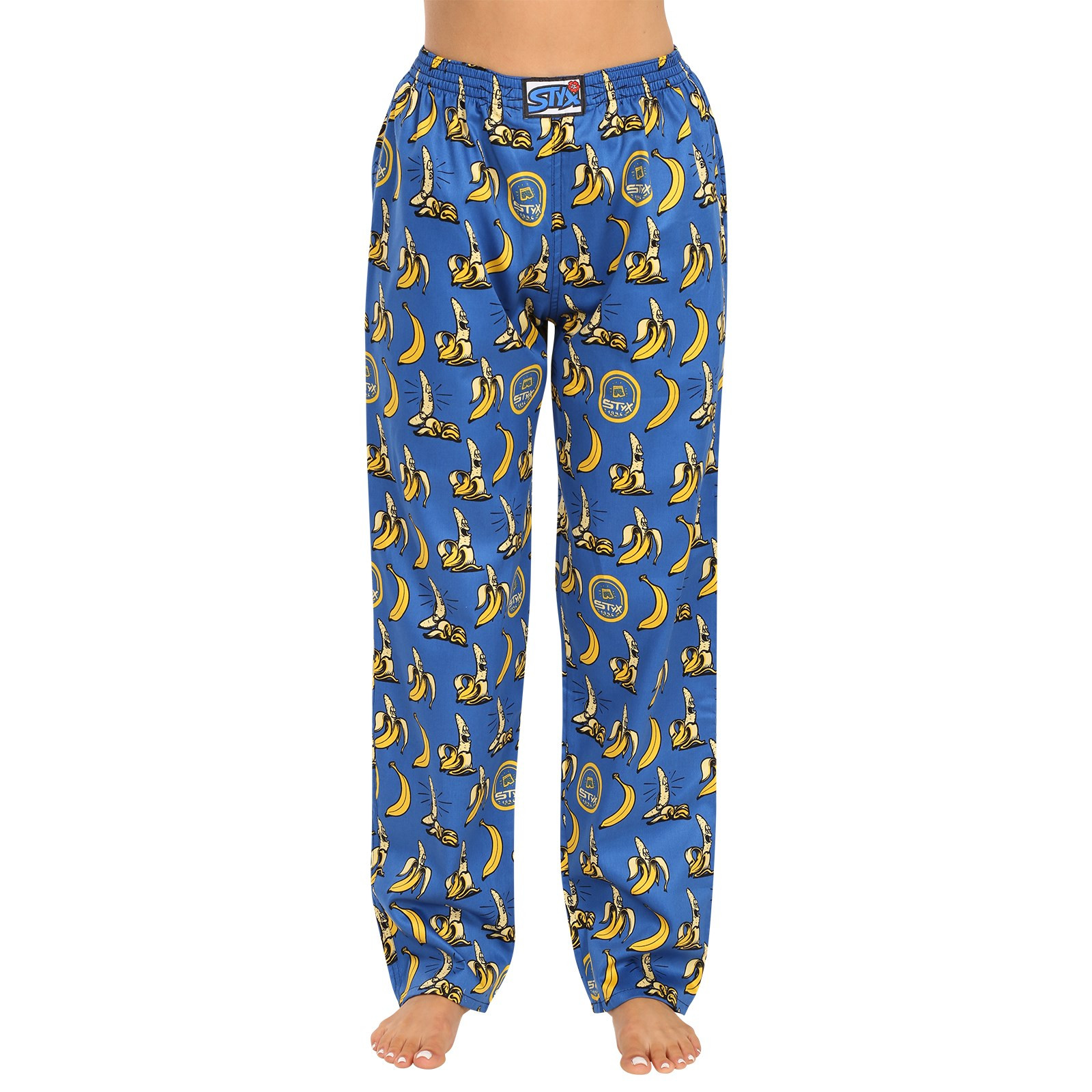Levně Dámské kalhoty na spaní Styx banány (DKD1359) L