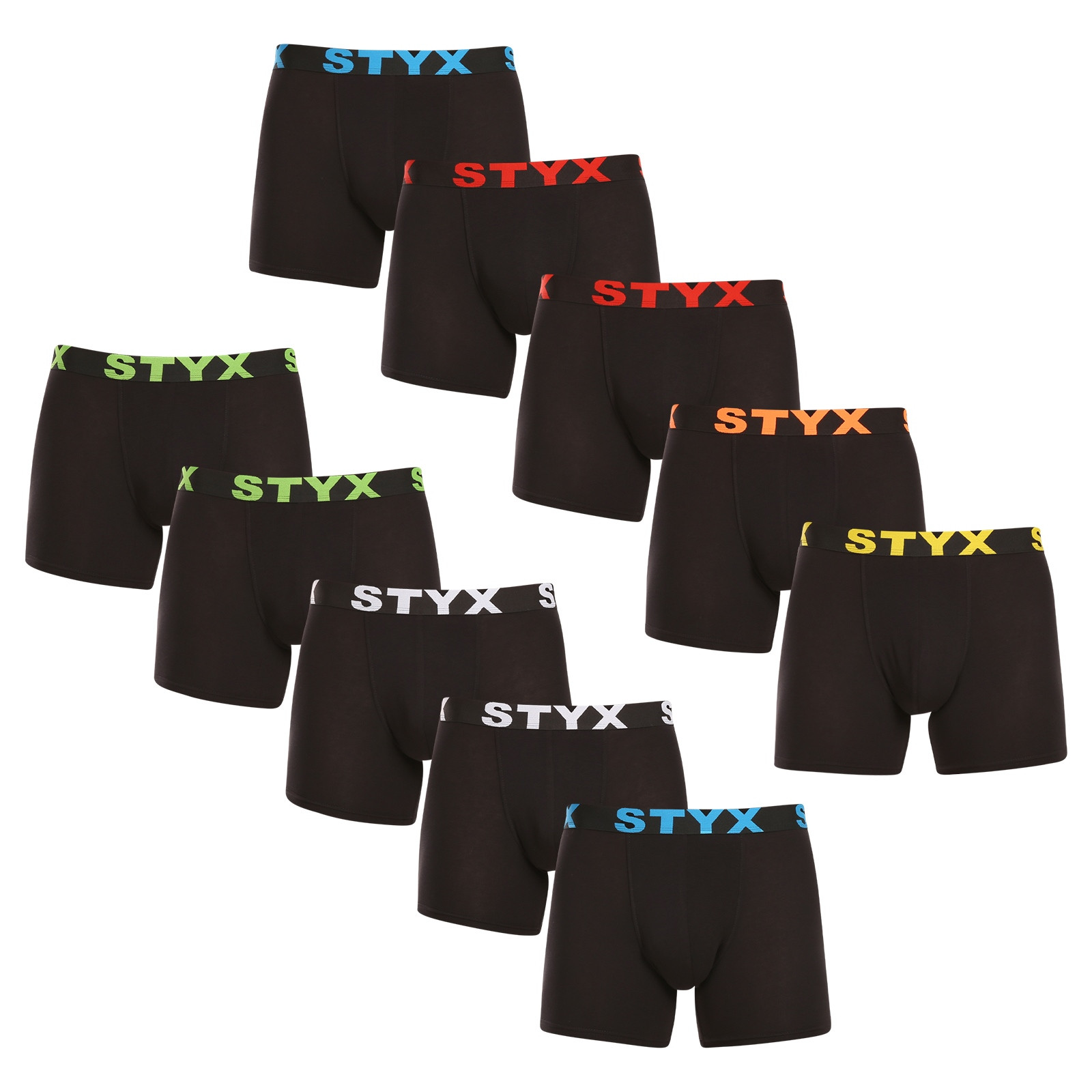 Levně 10PACK pánské boxerky Styx long sportovní guma černé (10U9601) XXL