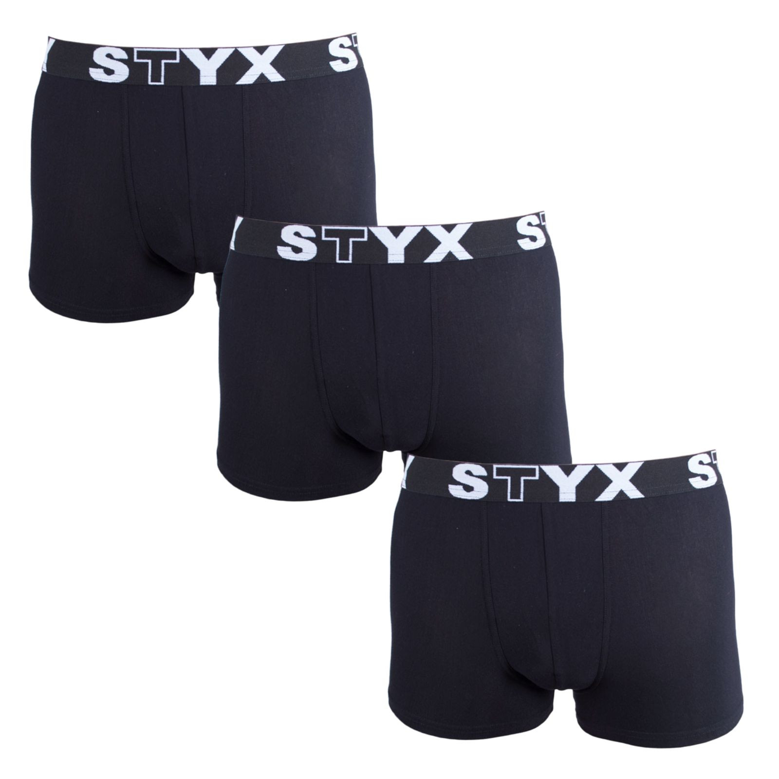 3PACK pánské boxerky Styx sportovní guma nadrozměr černé (3R960) 4XL